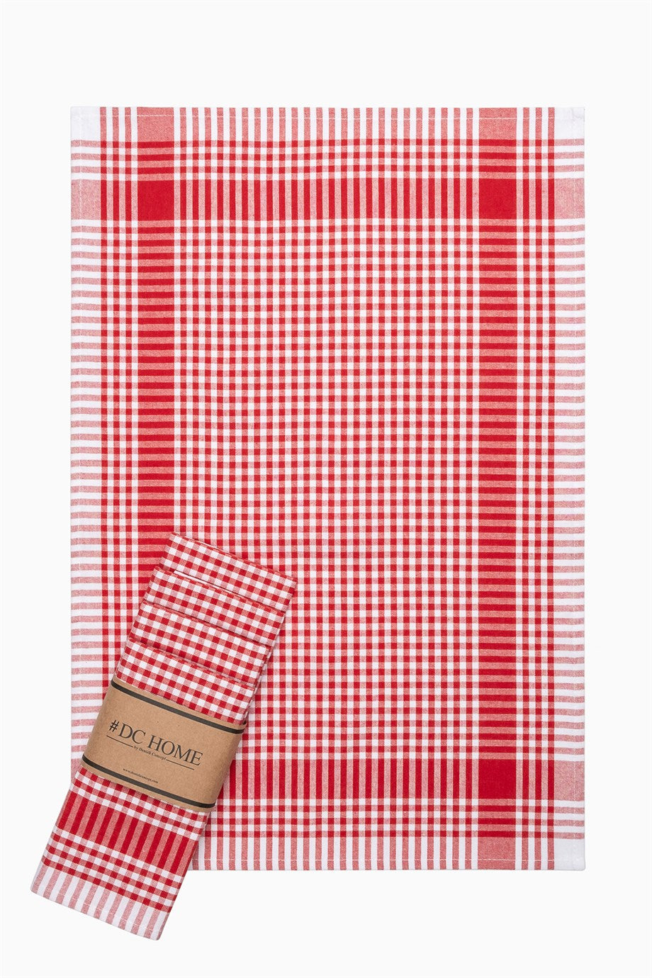 DENIZLI CONCEPT Pöti Checkered Tea Towel Red