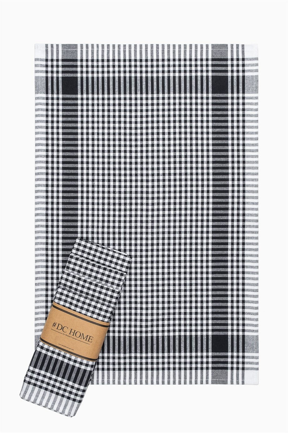 DENIZLI CONCEPT Pöti Checkered Tea Towel Black