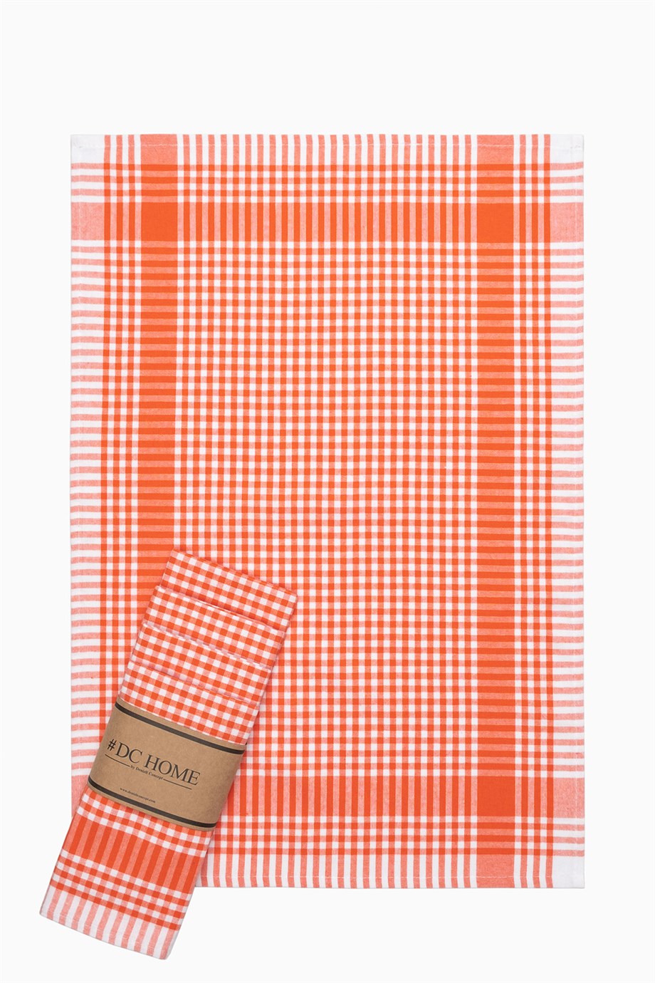 DENIZLI CONCEPT Pöti Checkered Tea Towel Orange