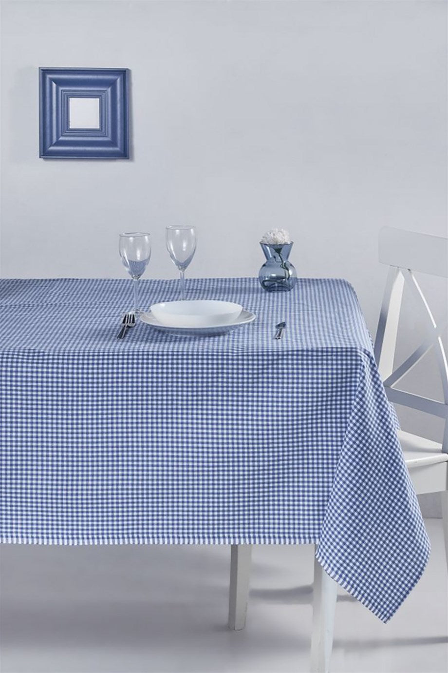DENIZLI CONCEPT Gingham Tablecloth Blue