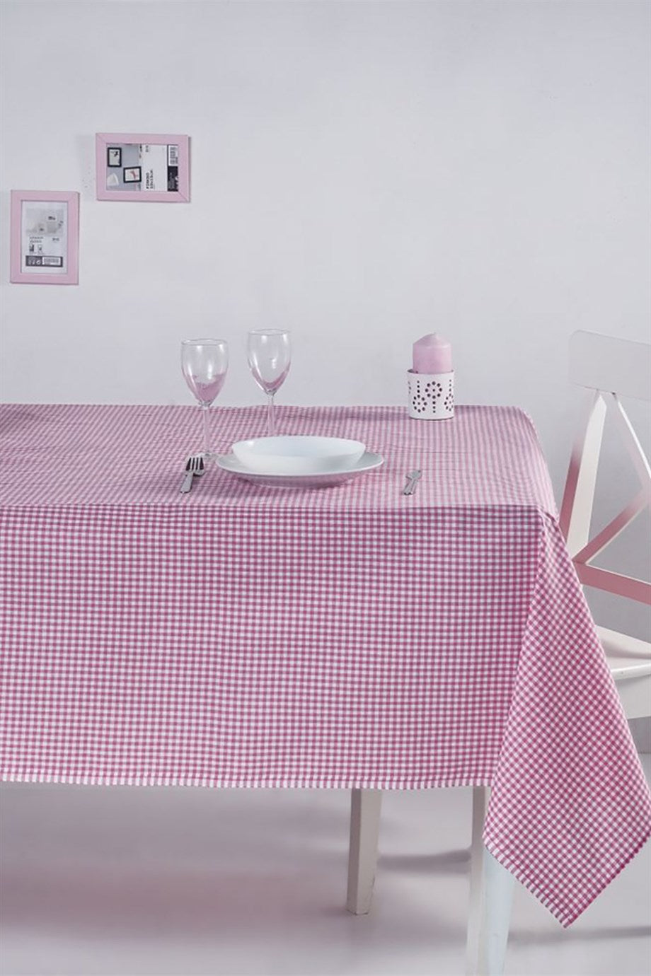 DENIZLI CONCEPT Gingham Tablecloth Pink