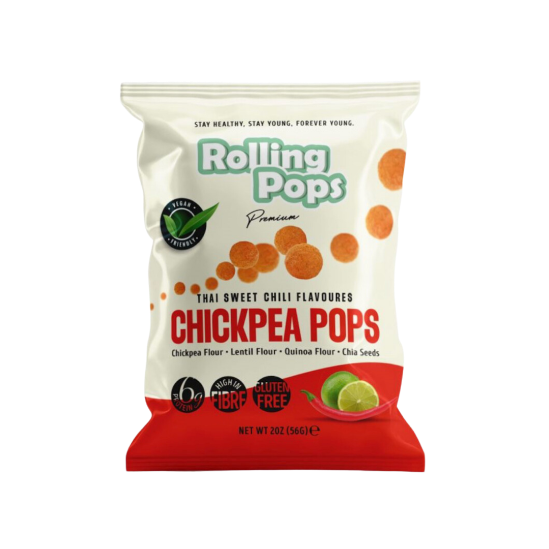 Rolling Pops Thai Chickpea Chips with Sweet Hot Sauce 56g