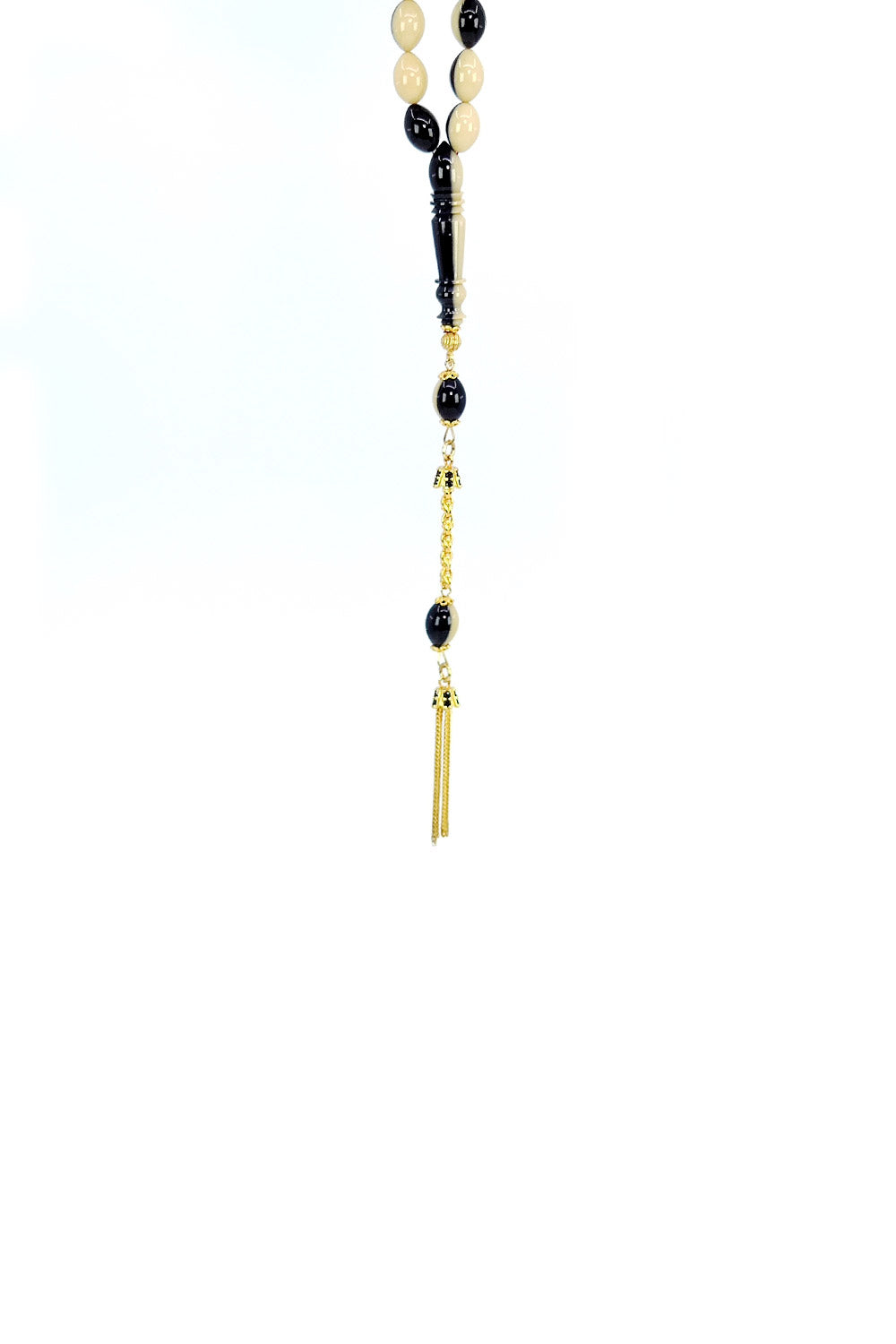 Ve Tesbih Solid Amber Rosary with Yellow Silver Tassels 2