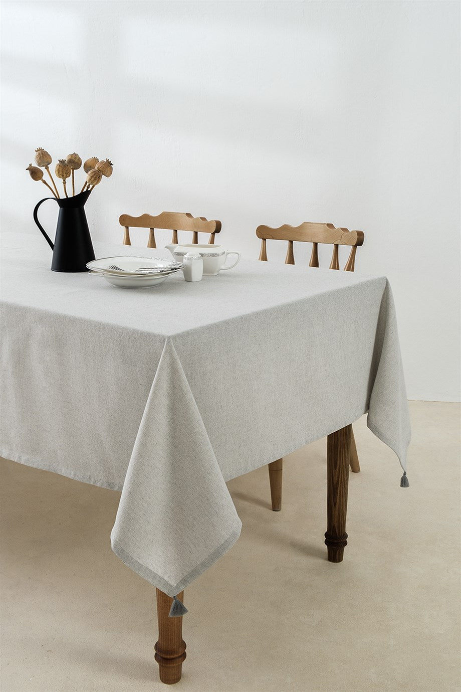 DENIZLI CONCEPT Selendi Gray Tablecloth