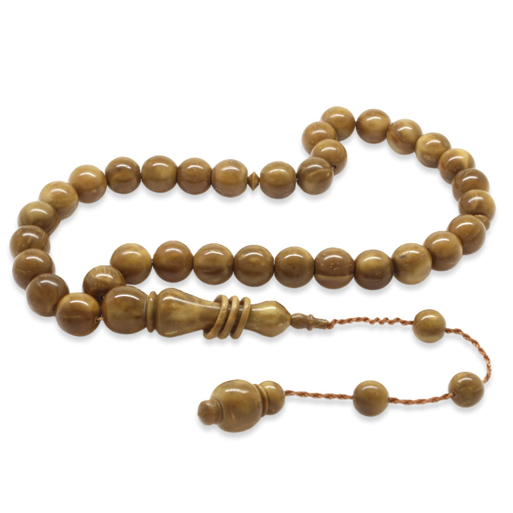 Systematic Light Color Sphere Cut Polished Kuka Prayer Beads