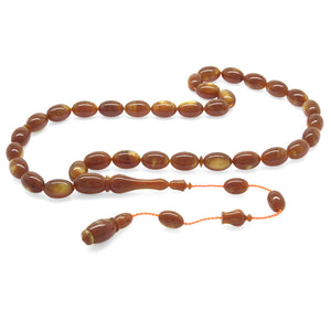 Systematic Barley Cut Pearlescent Brown Colorful Katalin Prayer Beads