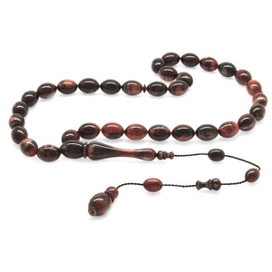 Barley Cut Pearlescent Red-Black Colorful Katalin Prayer Beads