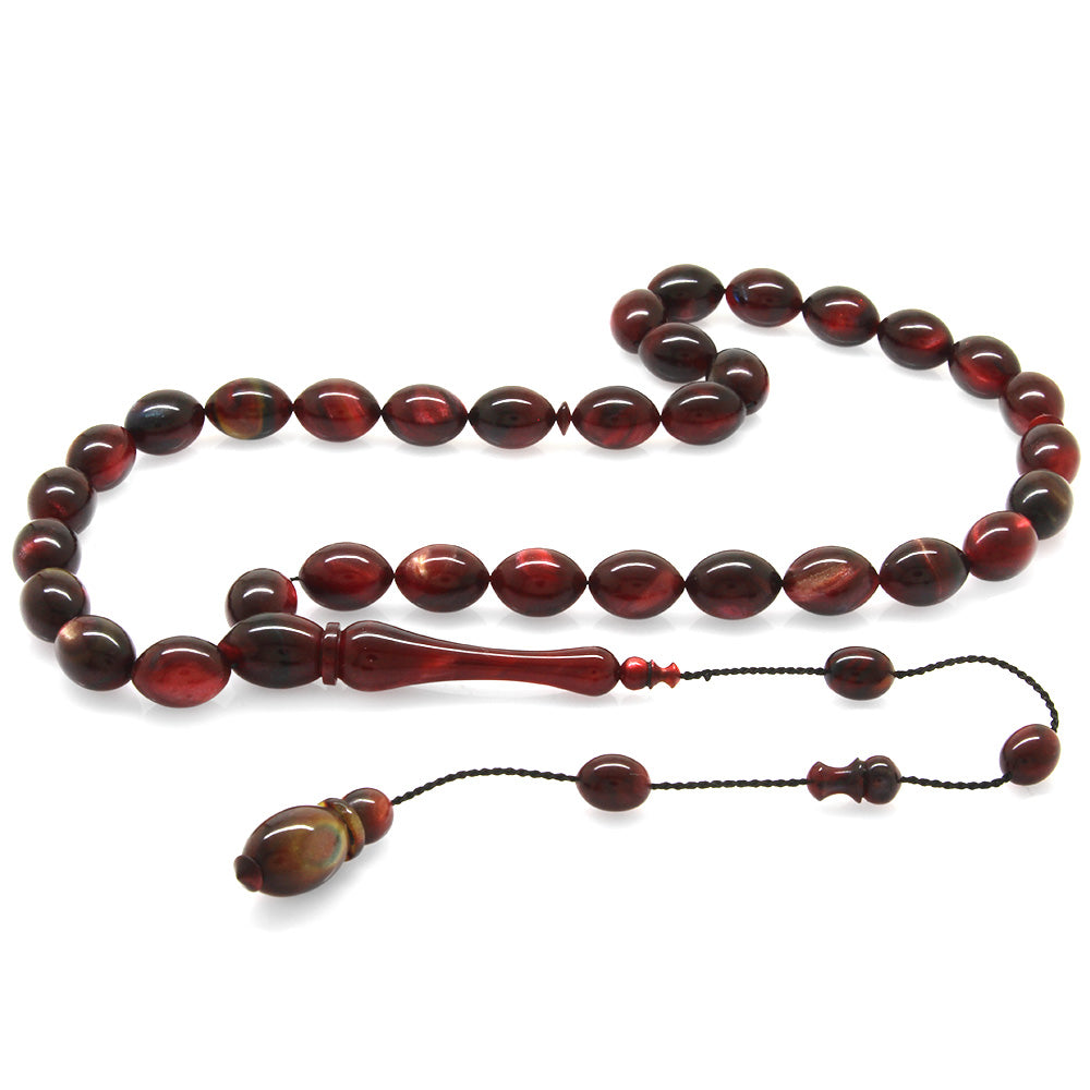 Systematic Pearlescent Dark Red-Black Colorful Katalin Prayer Beads