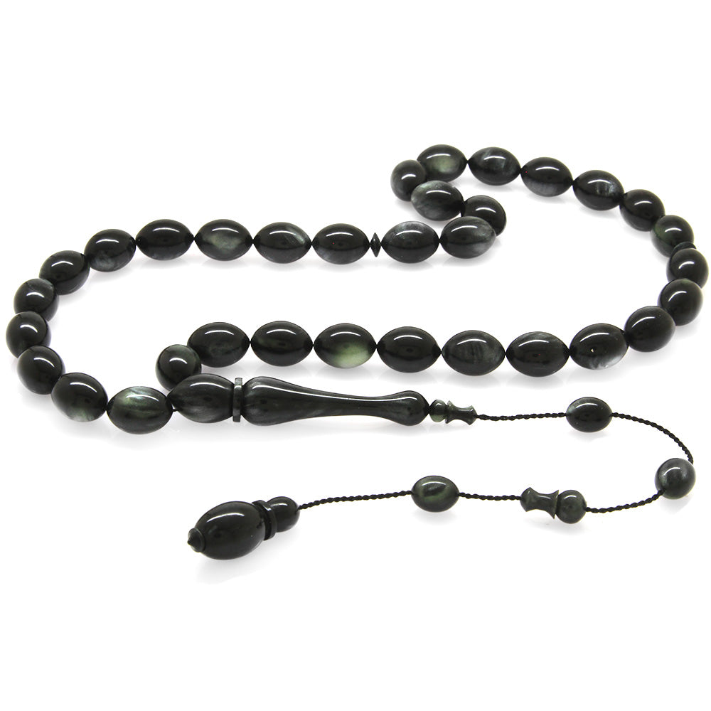 Pearlescent Black-Grey Colorful Katalin Prayer Beads