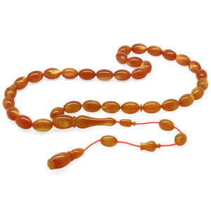 Systematic Barley Cut Pearlescent Orange Colorful Katalin Prayer Beads