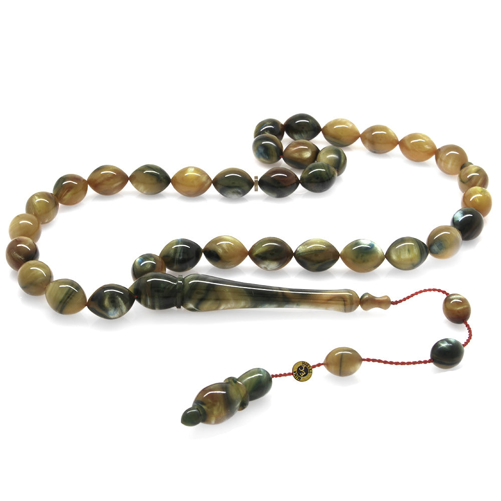 Pearlescent Green-Black Colorful Katalin Prayer Beads
