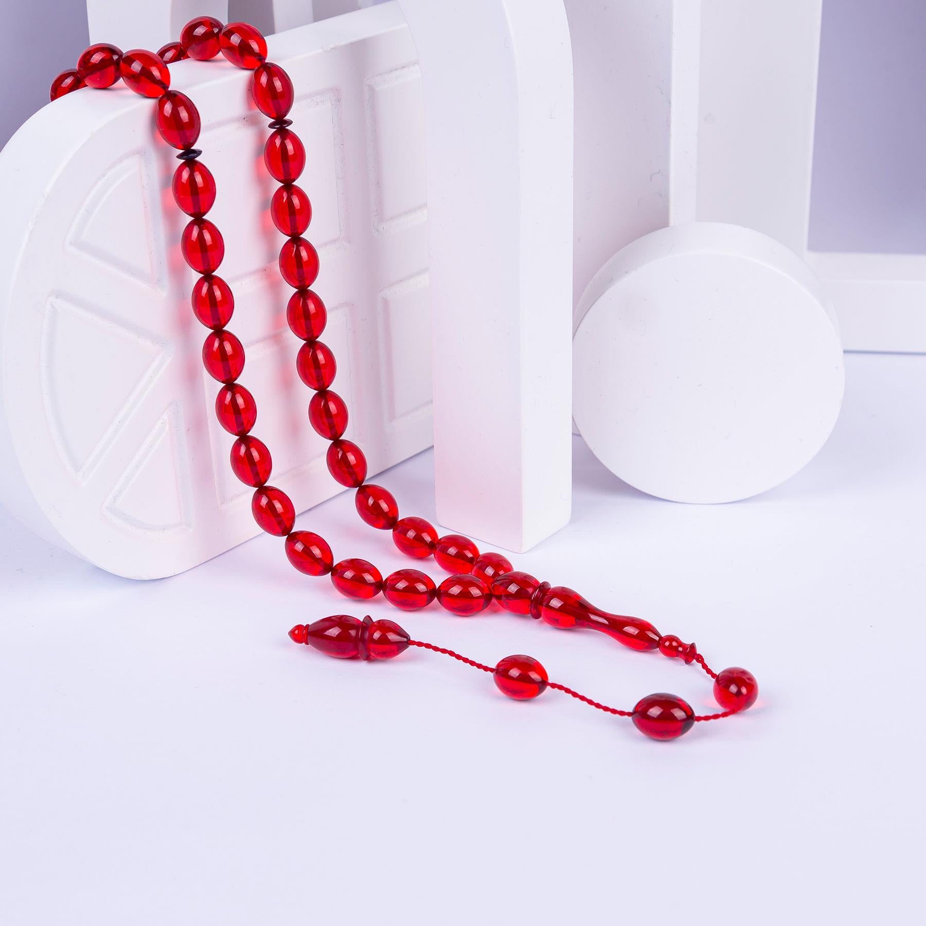 Ve Tesbih Red Amber Rosary 1