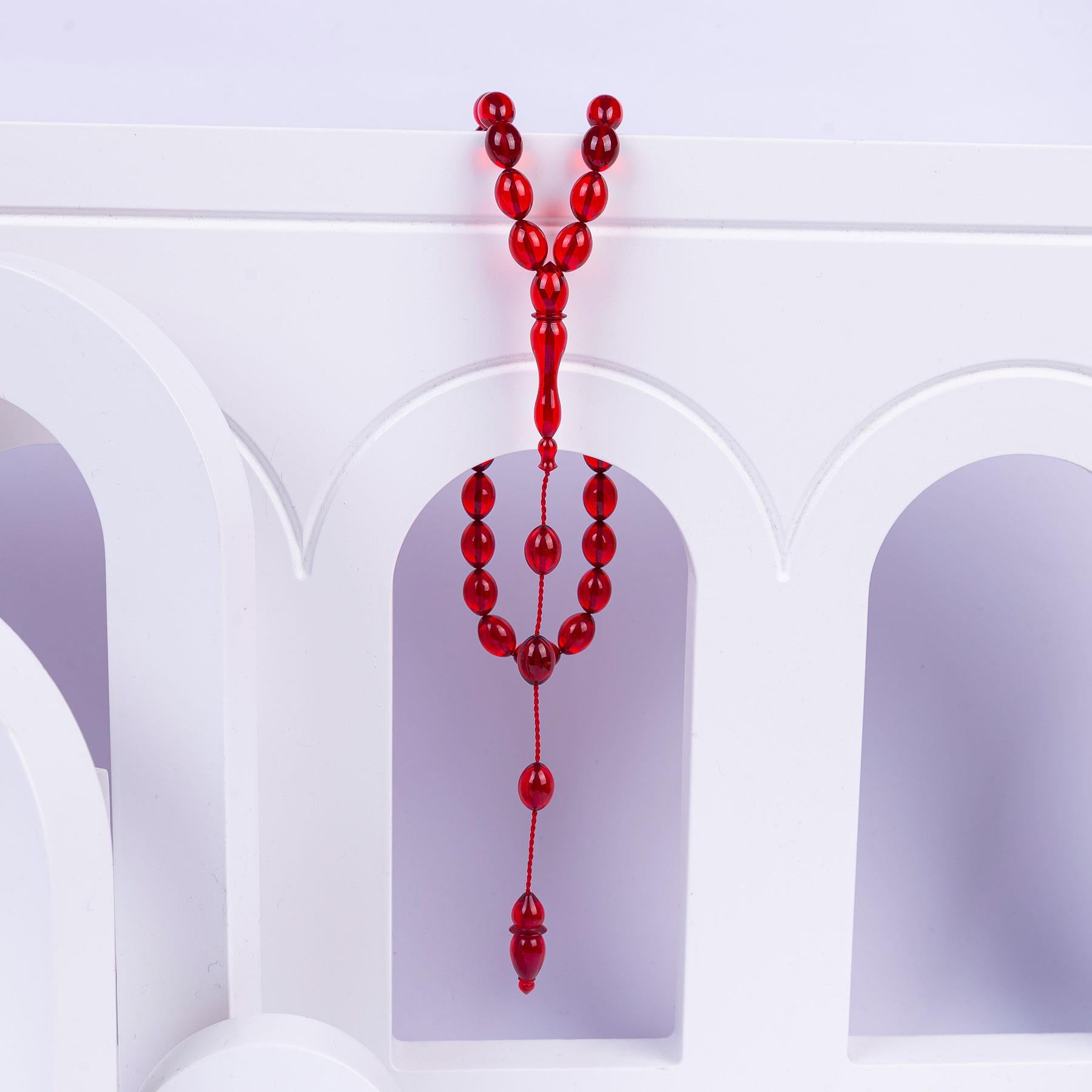 Ve Tesbih Red Amber Rosary 2