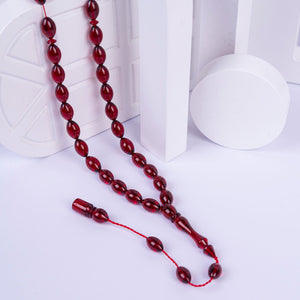 Ve Tesbih Systematic Solid Cut Fire Amber Rosary 3