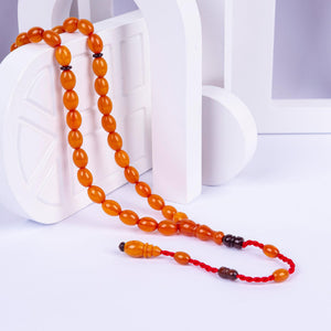 Systematic Solid Cut and Pressed Amber Prayer Beads 1