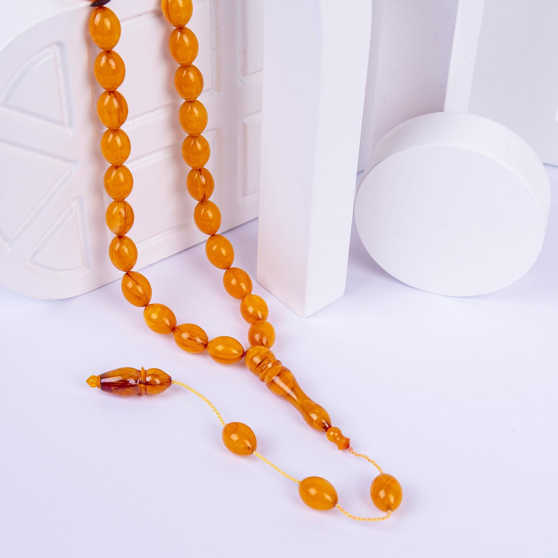 Yellow Amber Prayer Beads