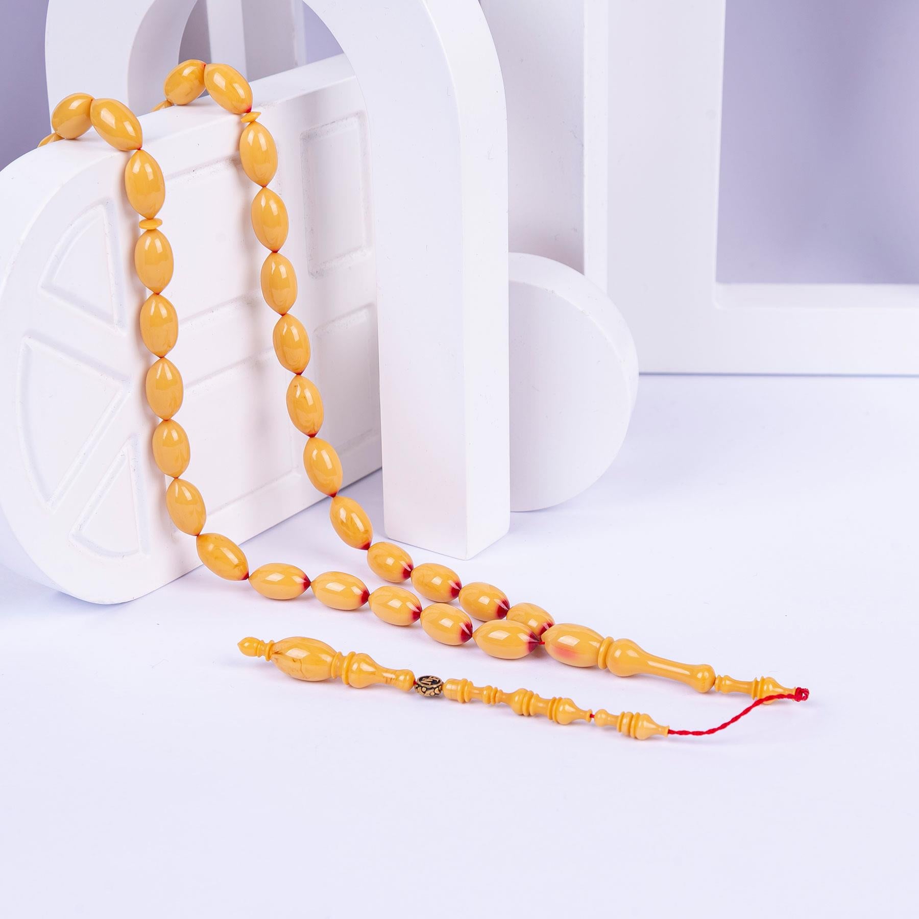 Ve Tesbih Systematic Pressed Amber Rosary 1