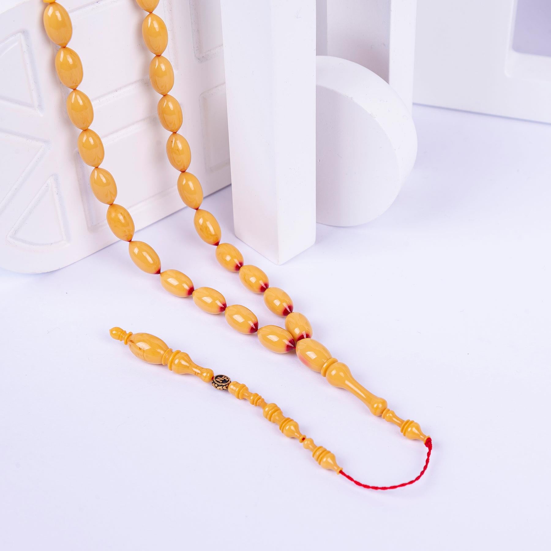 Ve Tesbih Systematic Pressed Amber Rosary 3