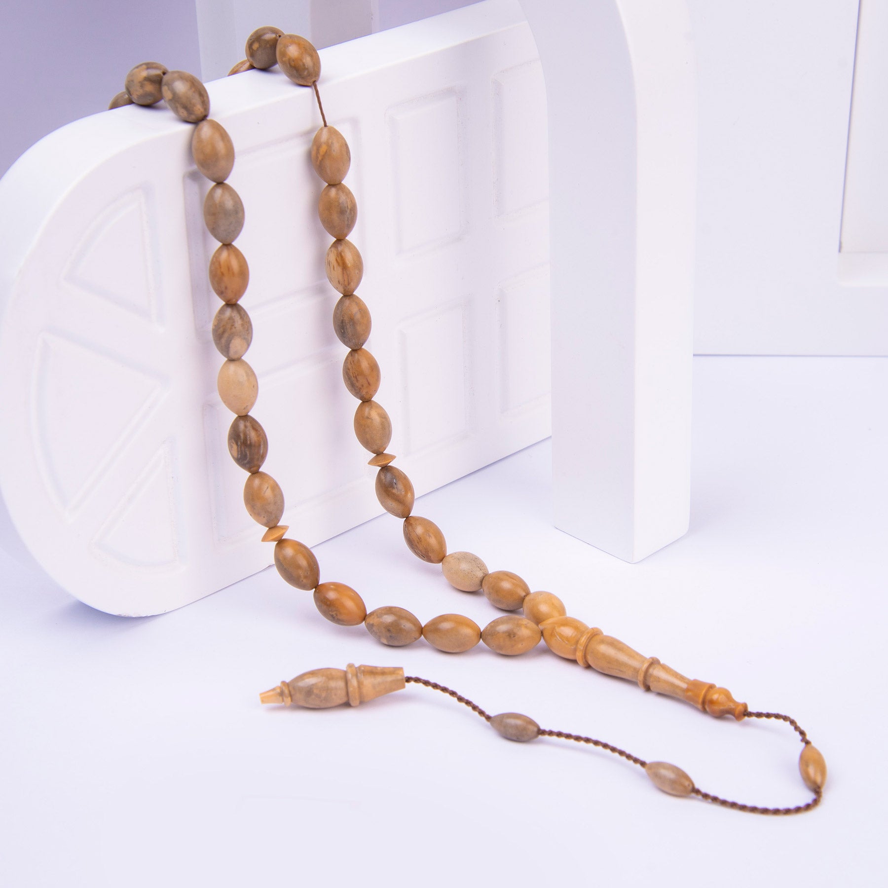 Ve Tesbih Systematic Solid Cut Green Rosewood Rosary 1
