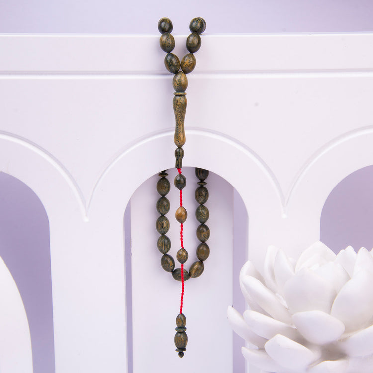 Ve Tesbih Systematic Solid Cut Green Rosewood Rosary 2