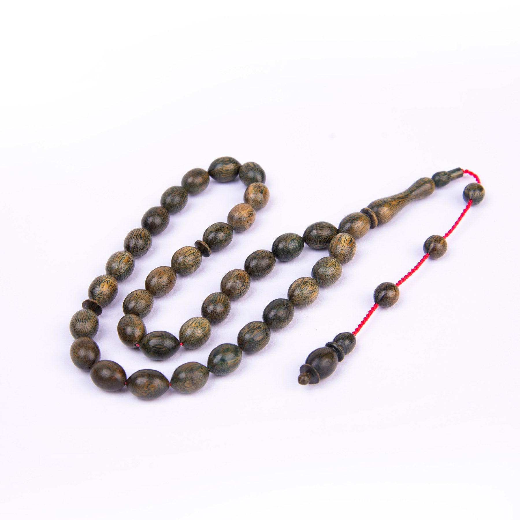 Ve Tesbih Systematic Solid Cut Green Rosewood Rosary 4