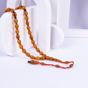 Systematic Stick Material Crimping Amber Prayer Beads 1