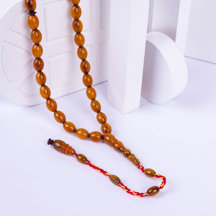 Systematic Stick Material Crimping Amber Prayer Beads 3