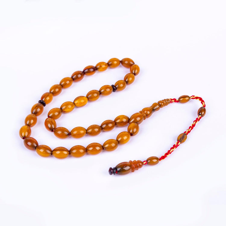Systematic Stick Material Crimping Amber Prayer Beads 4