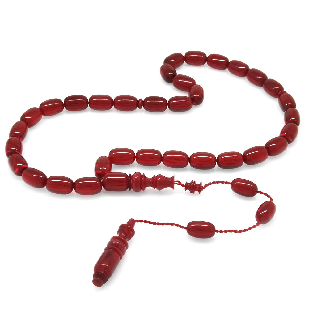 Systematic Special Cut Dark Red Fire Amber Prayer Beads