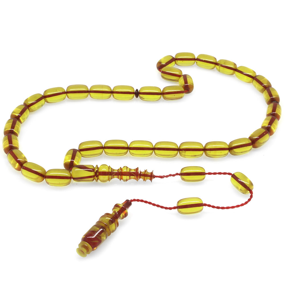 Soft Yellow Fire Amber Prayer Beads