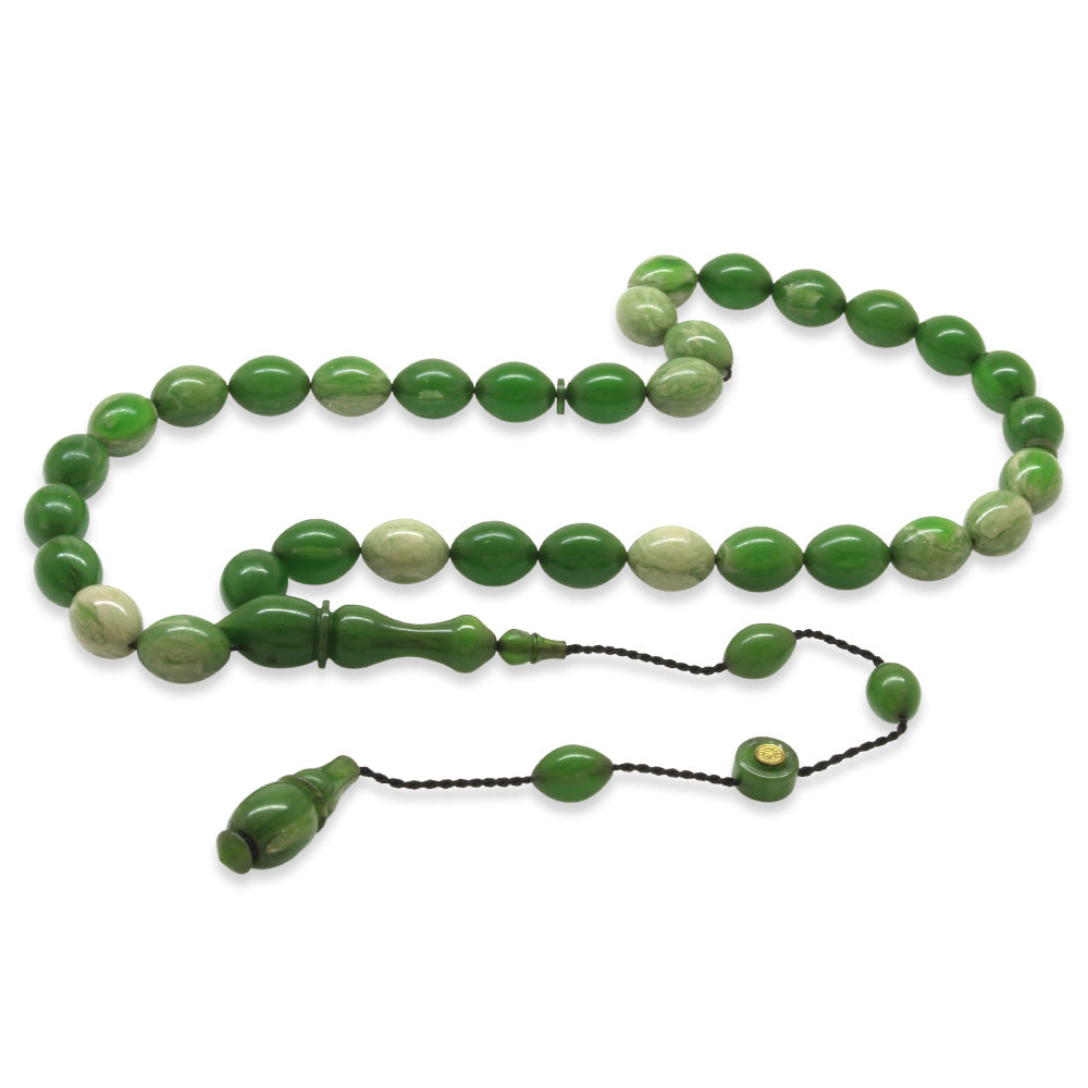  Green and White Katalin Prayer Beads