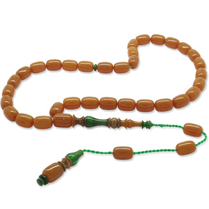 Systematic Capsule Cut Brown-Green Katalin Prayer Beads 
