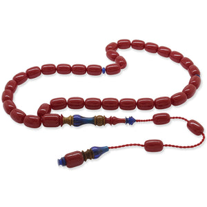 Systematic Capsule Cut Red-Blue Katalin Prayer Beads 