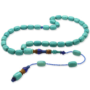 Systematic Capsule Cut Turquoise-Blue Katalin Prayer Beads 