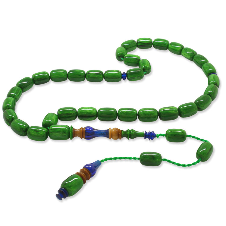 Systematic Capsule Cut Green-Blue Katalin Prayer Beads 
