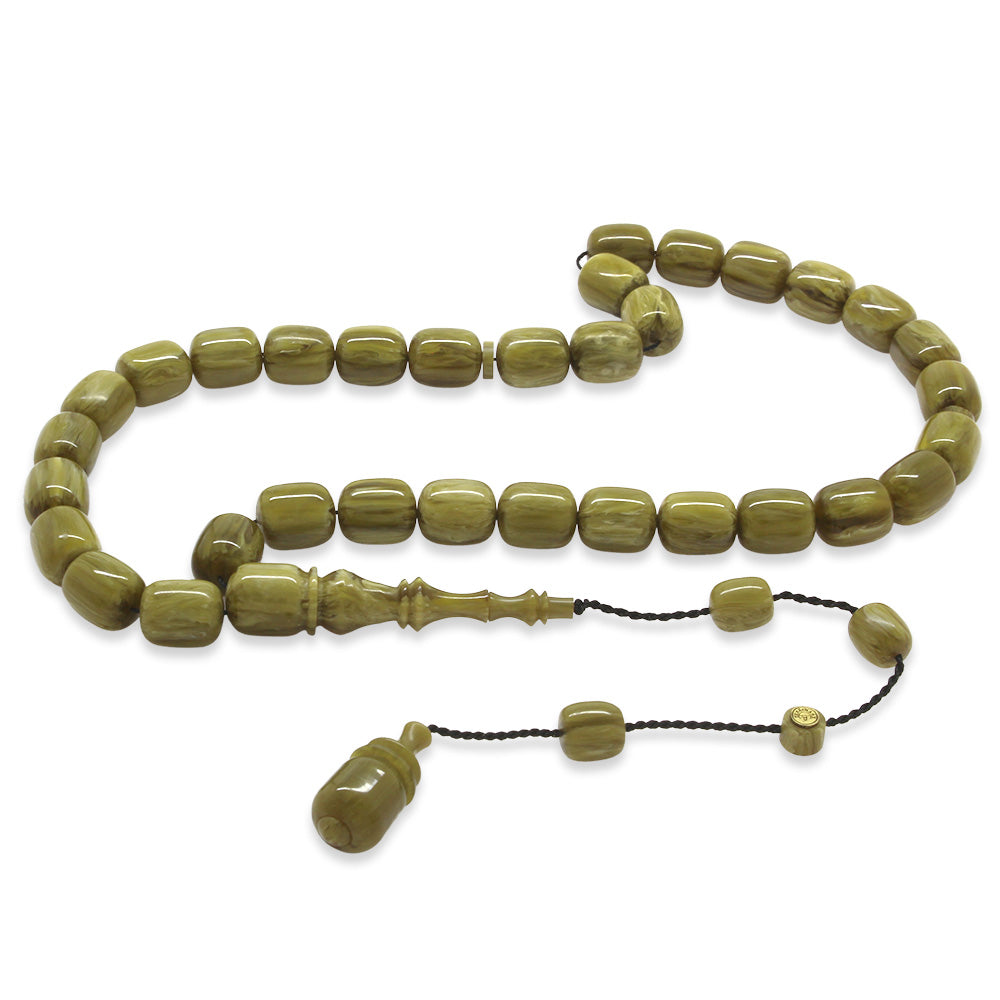 Systematic Capsule Cut Brown and White Katalin Prayer Beads