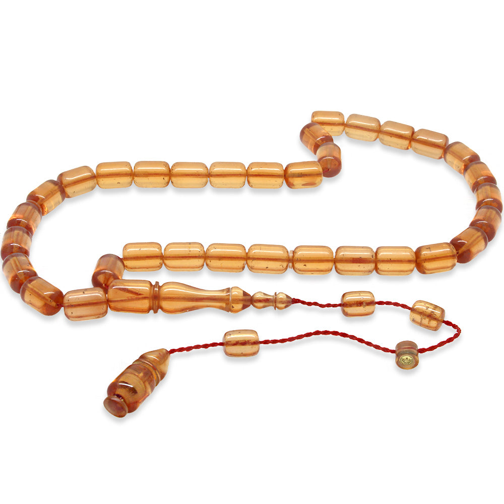 Systematic Capsule Cut Amber Color Katalin Prayer Beads