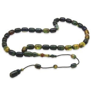  Multicolor Stick Pressed Amber Prayer Beads