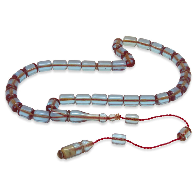 Systematic Capsule Cut Turquoise Blue Katalin Prayer Beads