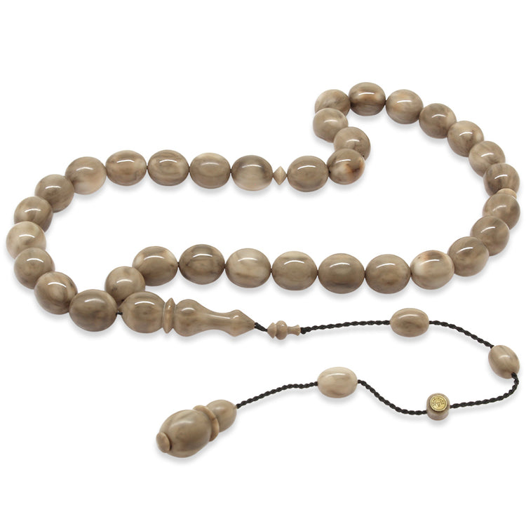 Systematic, Specially Cut Gray and White Katalin Prayer Beads