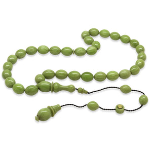 Systematic, Specially Cut Green and White Katalin Prayer Beads