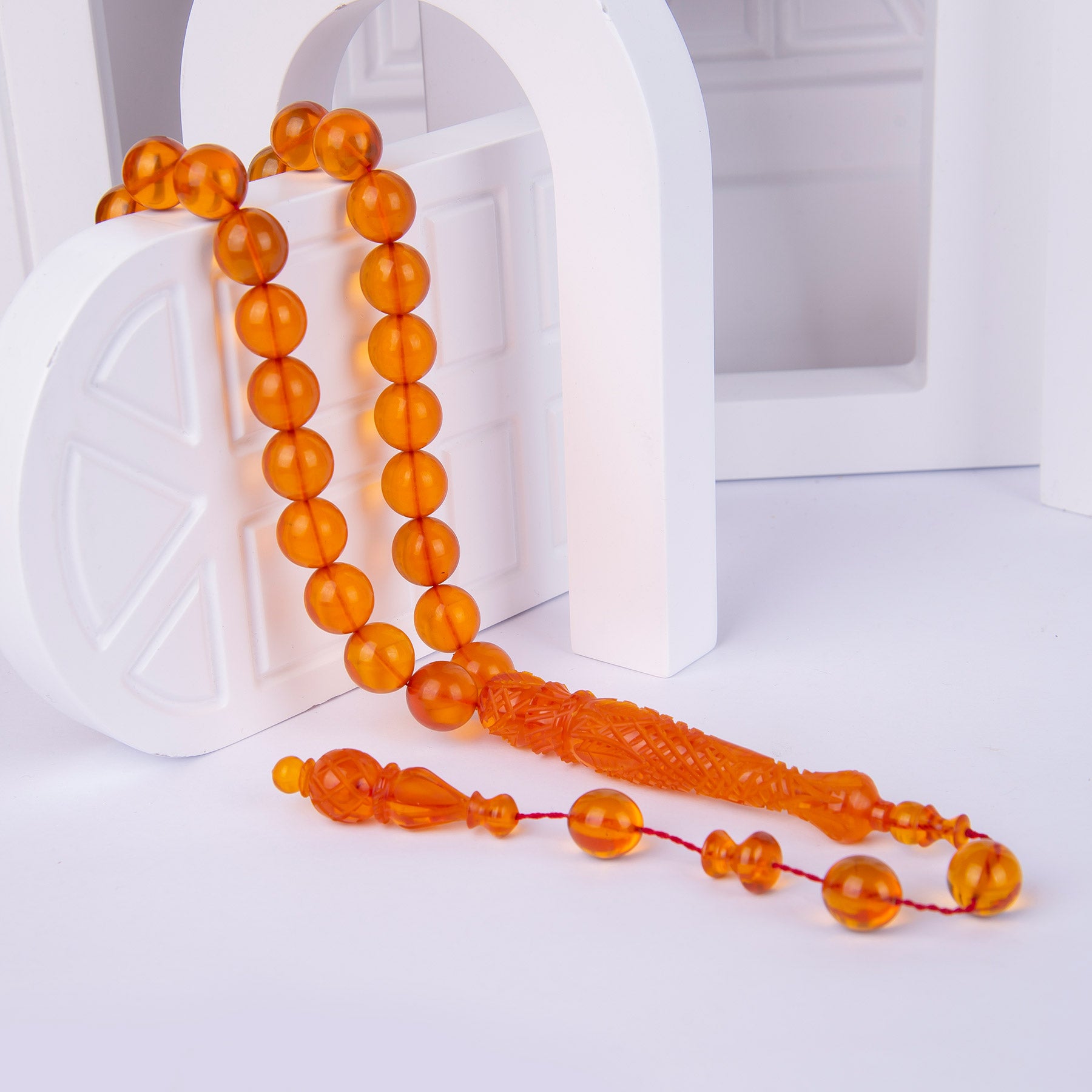 Ve Tesbih Systematic Imame Fire Amber Prayer Beads 2