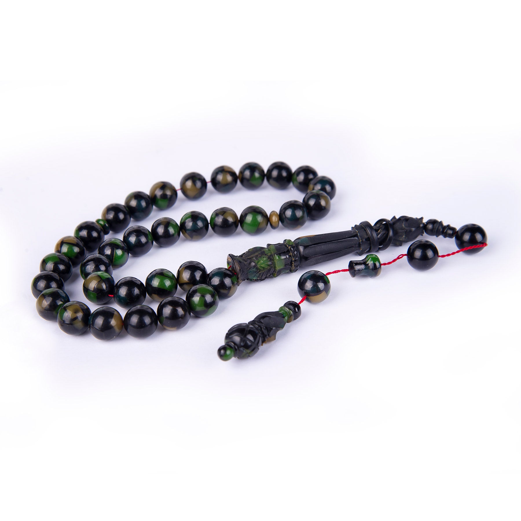 Ve Tesbih Imame Mosaic Pressed Amber Prayer Beads 4