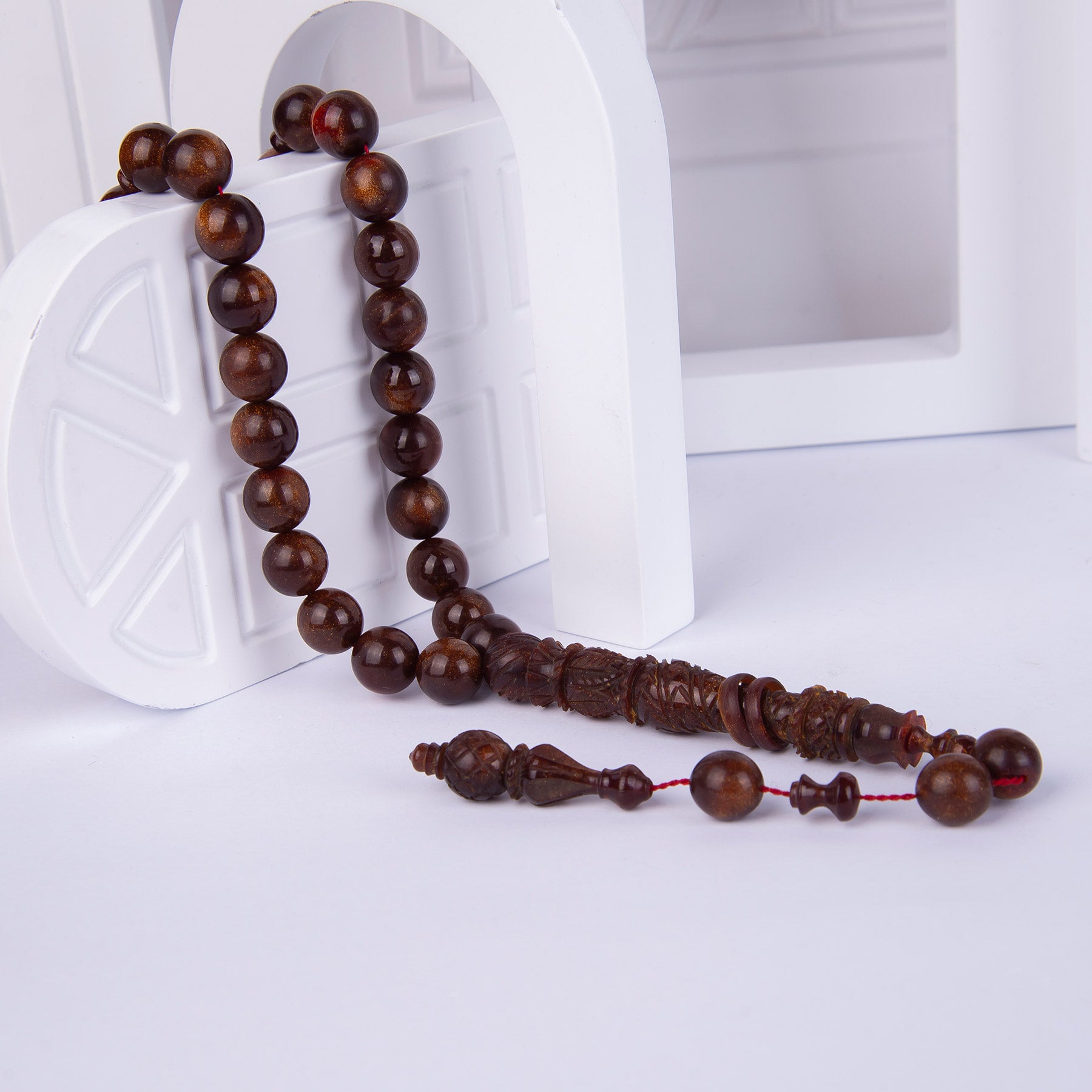 Ve Tesbih Pressed Amber Prayer Beads Large Size 2