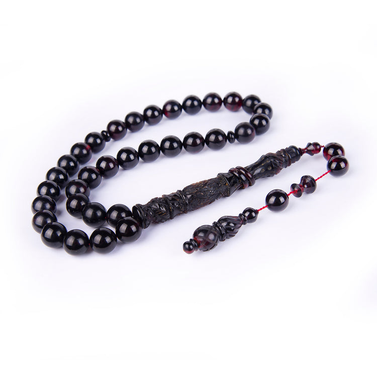 Ve Tesbih Imame Pressed Amber Prayer Beads 4
