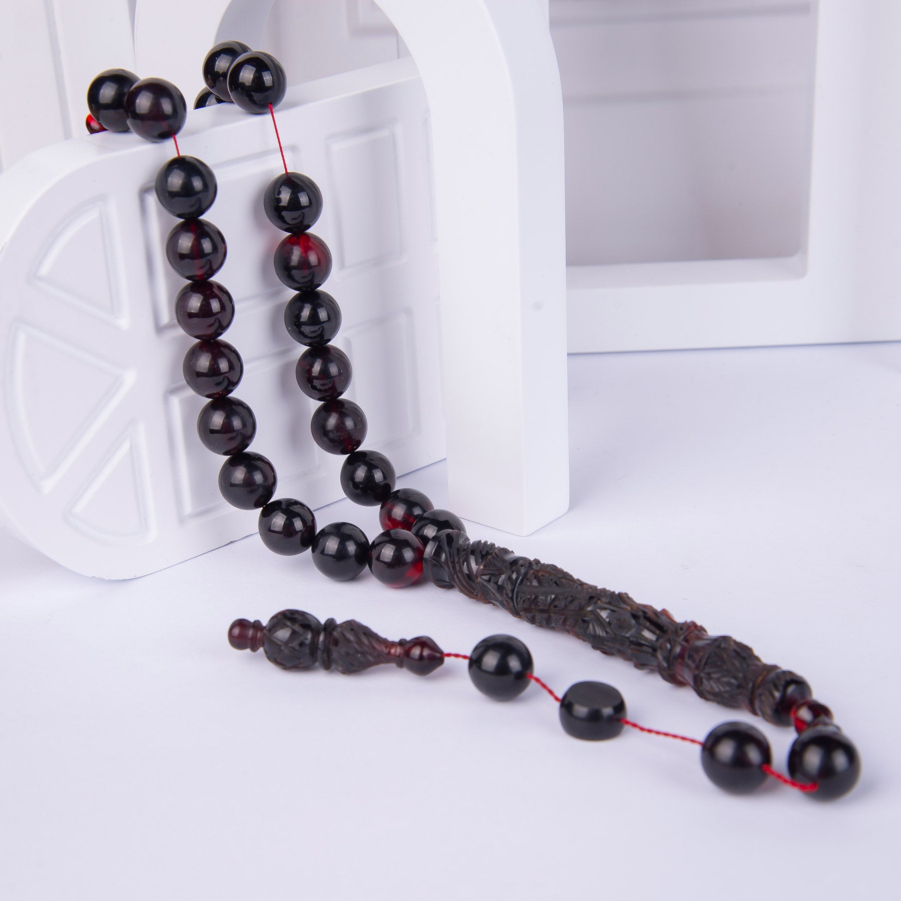 Ve Tesbih Imame Pressed Amber Prayer Beads 2