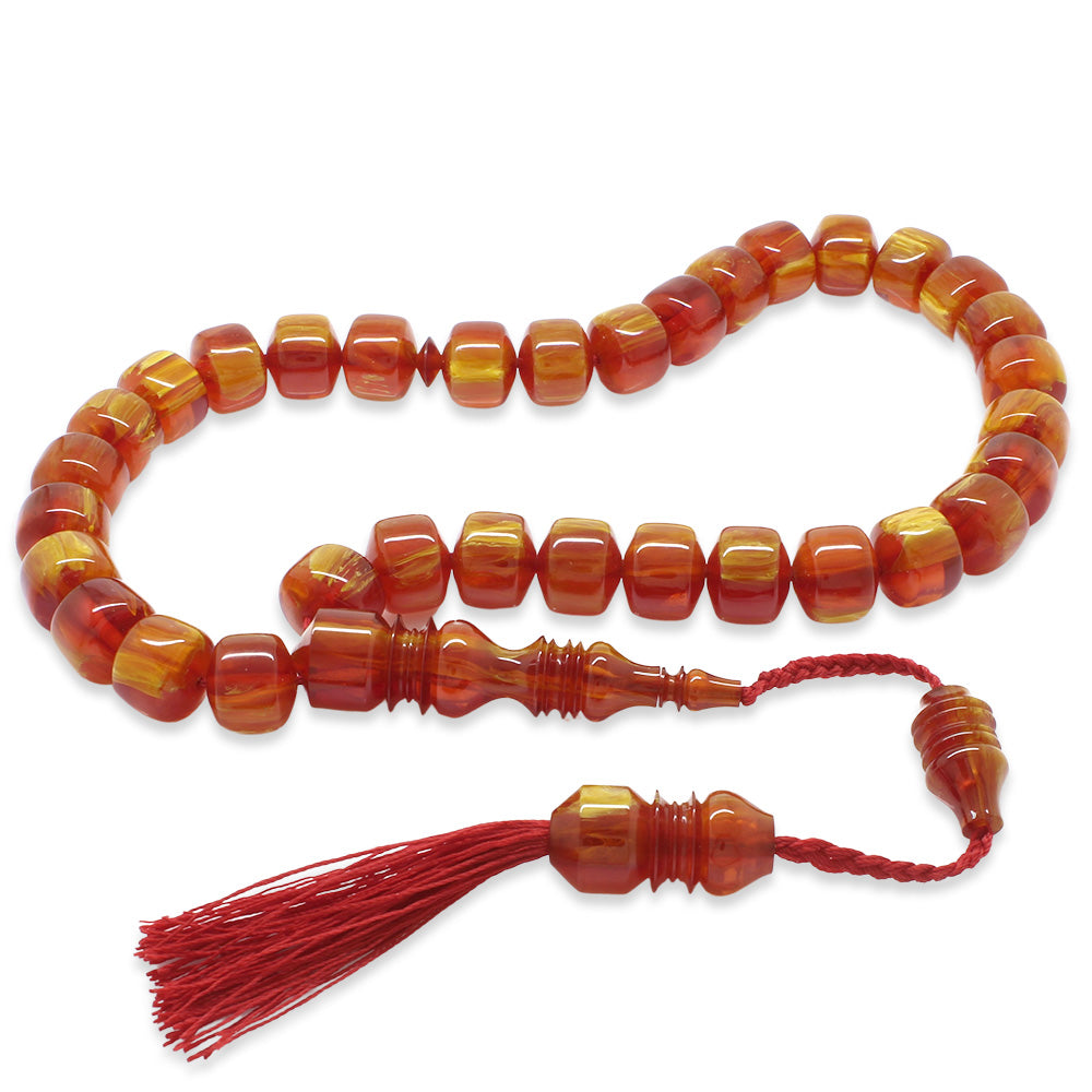  Fire Amber Prayer Beads