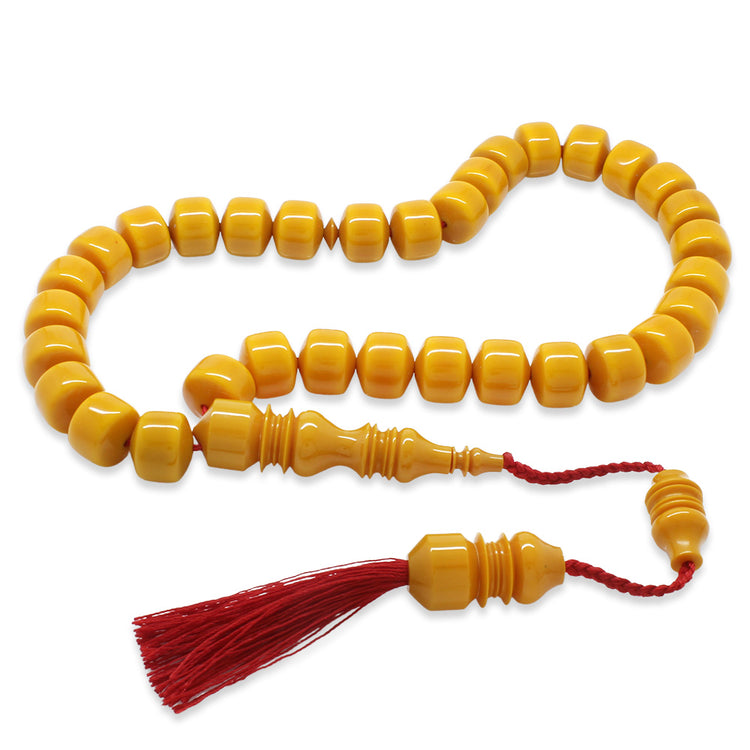 Mustard Color Fire Amber Prayer Beads