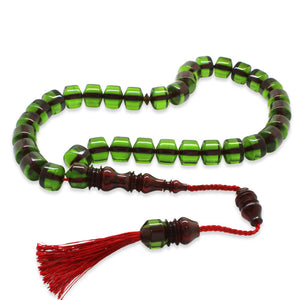  Green Fire Amber Prayer Beads