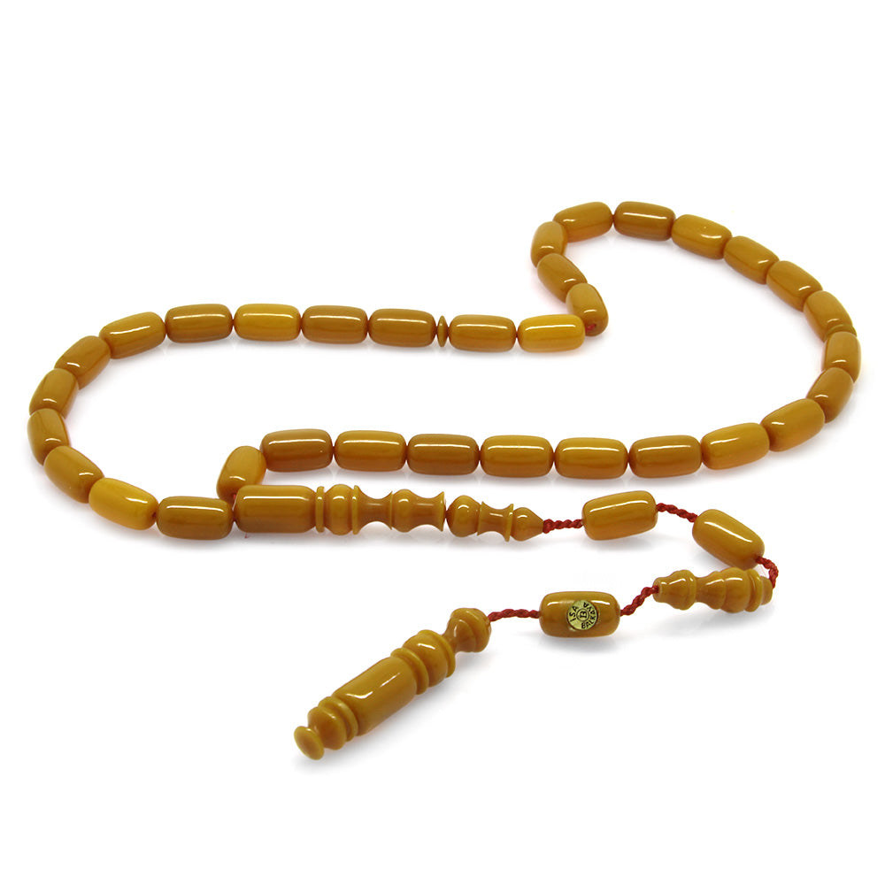 Systematic Capsule Cut Mustard Color Bleeding Tortoiseshell Prayer Beads